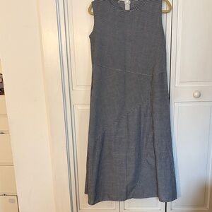 Sleeveless Maxi Dress in Navy and White Stripe